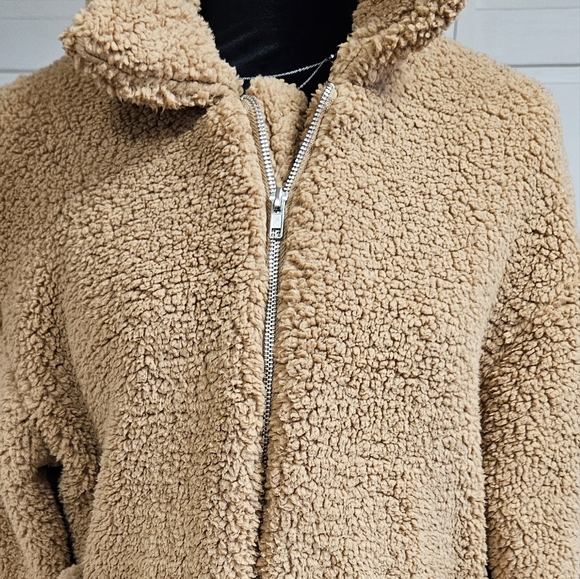 Pretty Garden Women's medium caramel color full zip fleece jacket - Picture 2 of 6